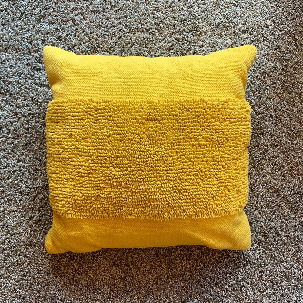 Yellow Textured Throw Pillow